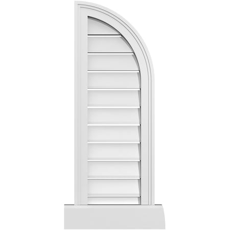 Ekena Millwork Quarter Round Top Right Surface Mount PVC Gable Vent w/ 2"W x 2"P Brickmould Sill Frame, 12"W x 34"H GVPQR12X3403SF